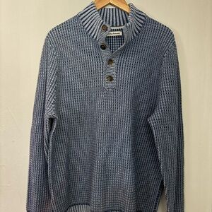 Men's Blue Button-Up Sweater